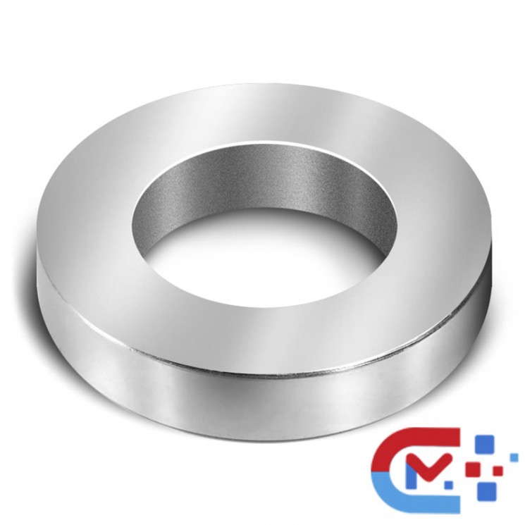 Магнит неодимовый кольцо D100xd40х10 мм, покрытие Ni, N38